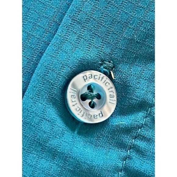 Pacific Trail Men’s Long Sleeve Woven Button-Up‎ Shirt XL Turquoise Teal EUC - Picture 6 of 9